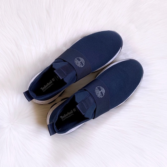 Timberland Navy Knit Brooklyn Oxford Sneakers - Picture 2 of 6